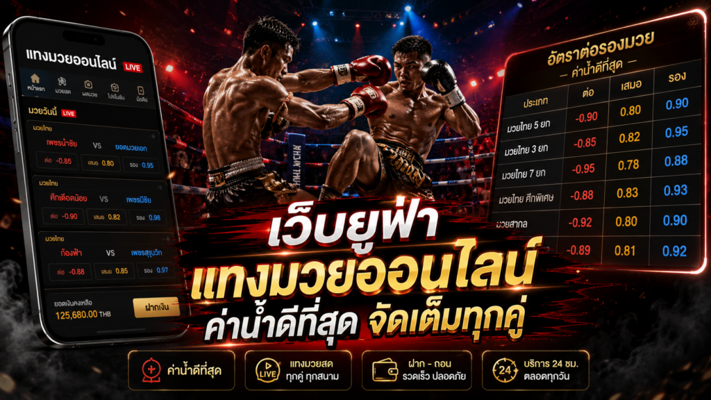 เว็บยูฟ่า แทงมวยออนไลน์ ค่าน้ำดีที่สุด จัดเต็มทุกคู่