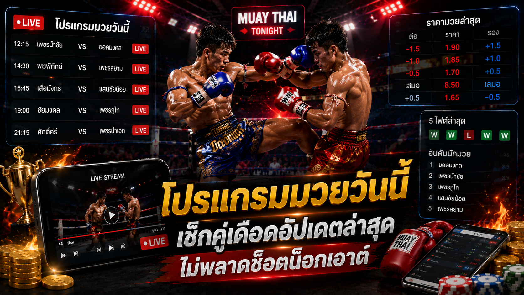 โปรแกรมมวยวันนี้